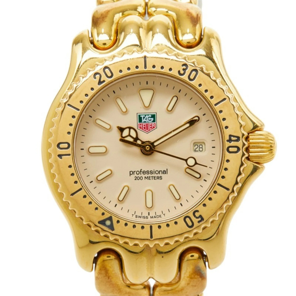 TAG Heuer Professional Cell Watch S94.015 Quartz Beige Dial Stainless Steel P...